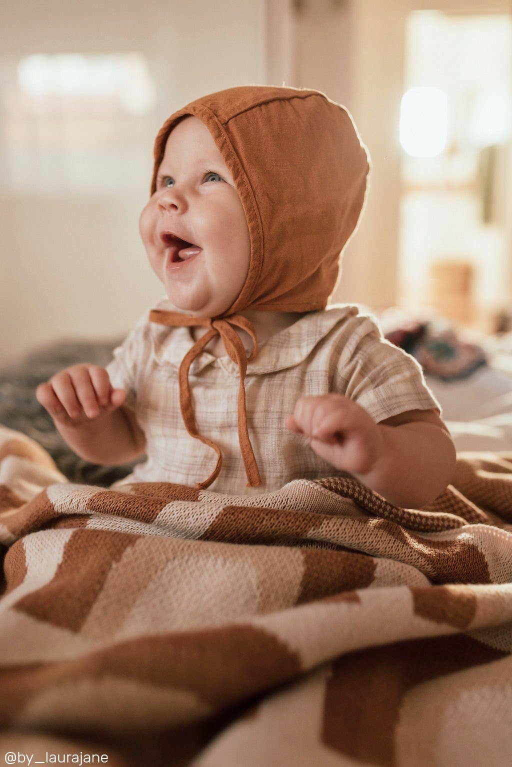 Organic Cotton Knitted Blanket: Rainbow