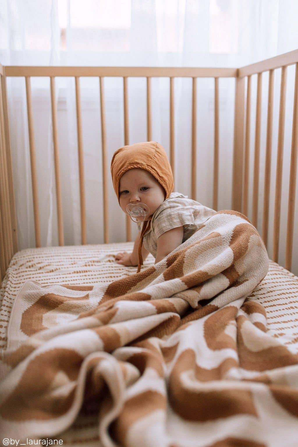 Organic Cotton Knitted Blanket: Rainbow