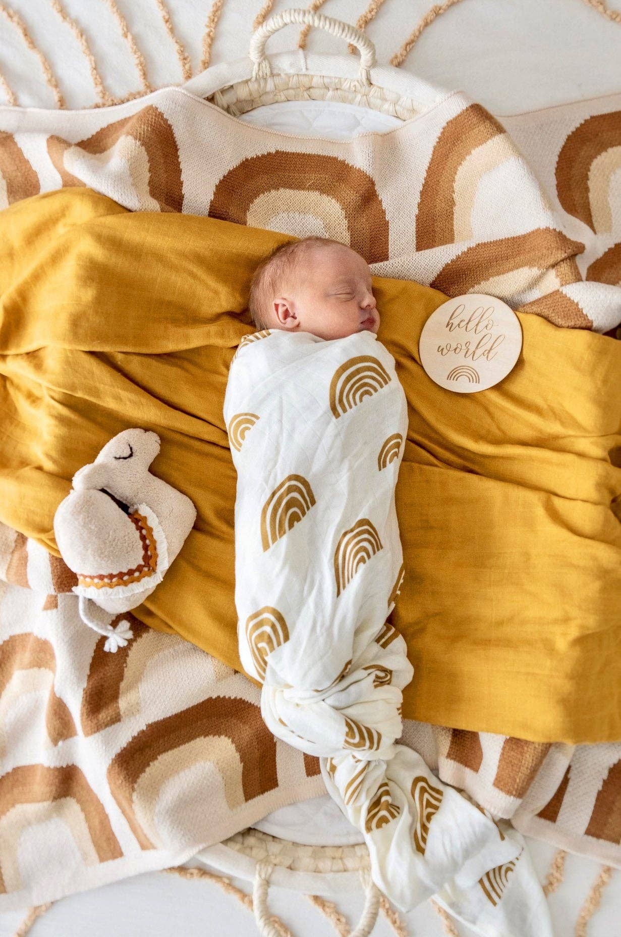 Organic Cotton Knitted Blanket: Rainbow