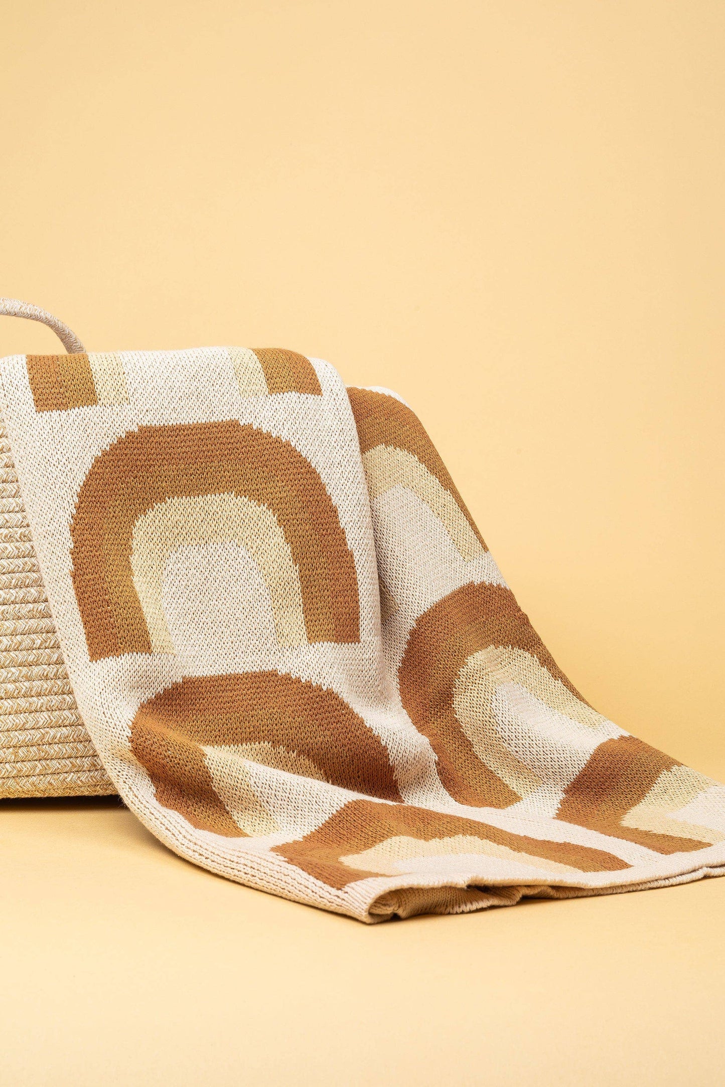 Organic Cotton Knitted Blanket: Rainbow