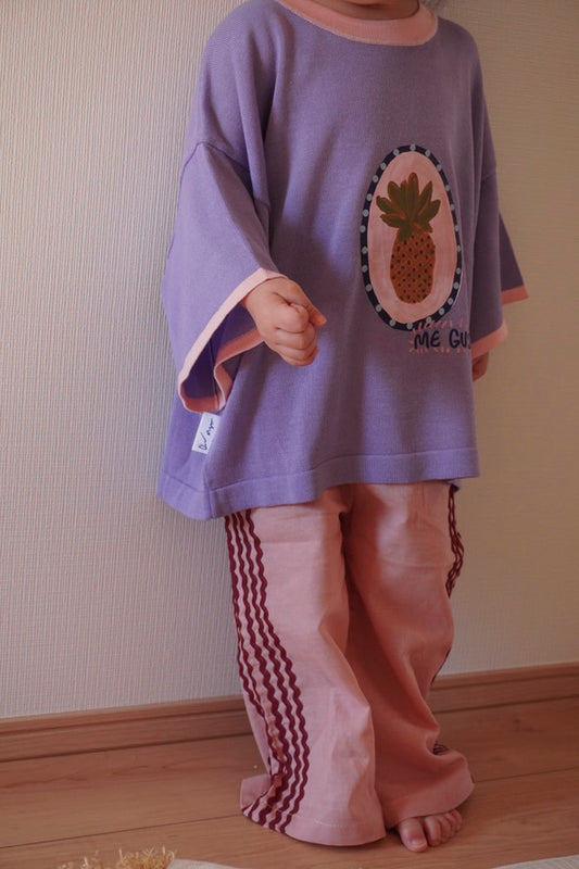 Me Gusta Oversized Tee - Purple/ Baby Pink