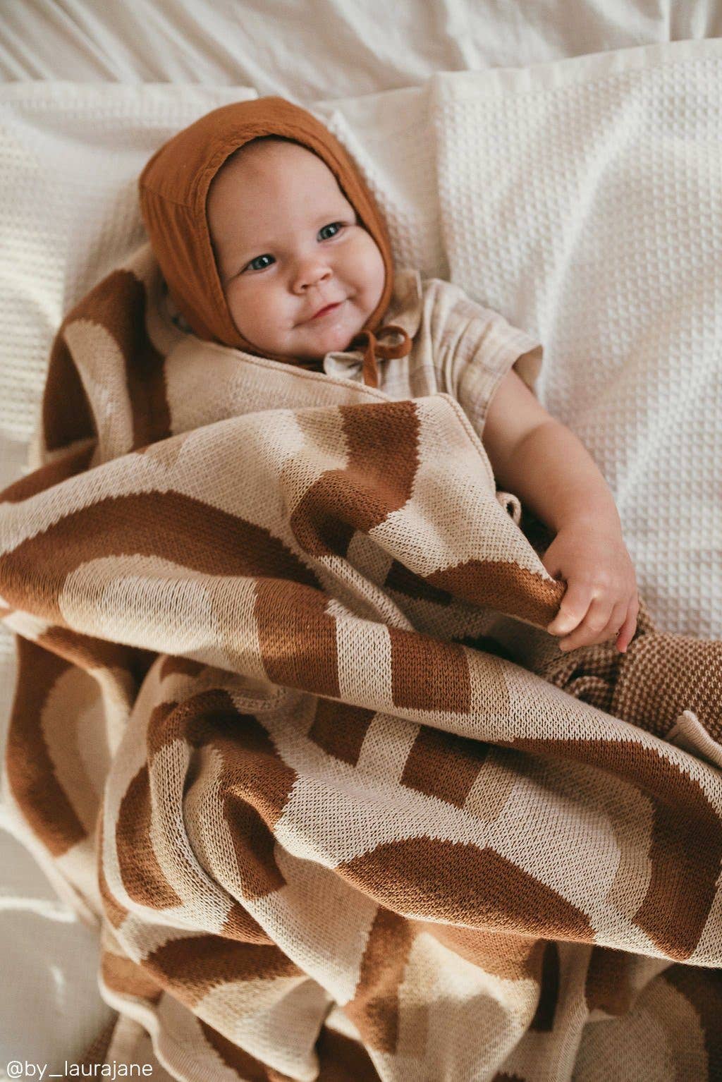 Organic Cotton Knitted Blanket: Rainbow