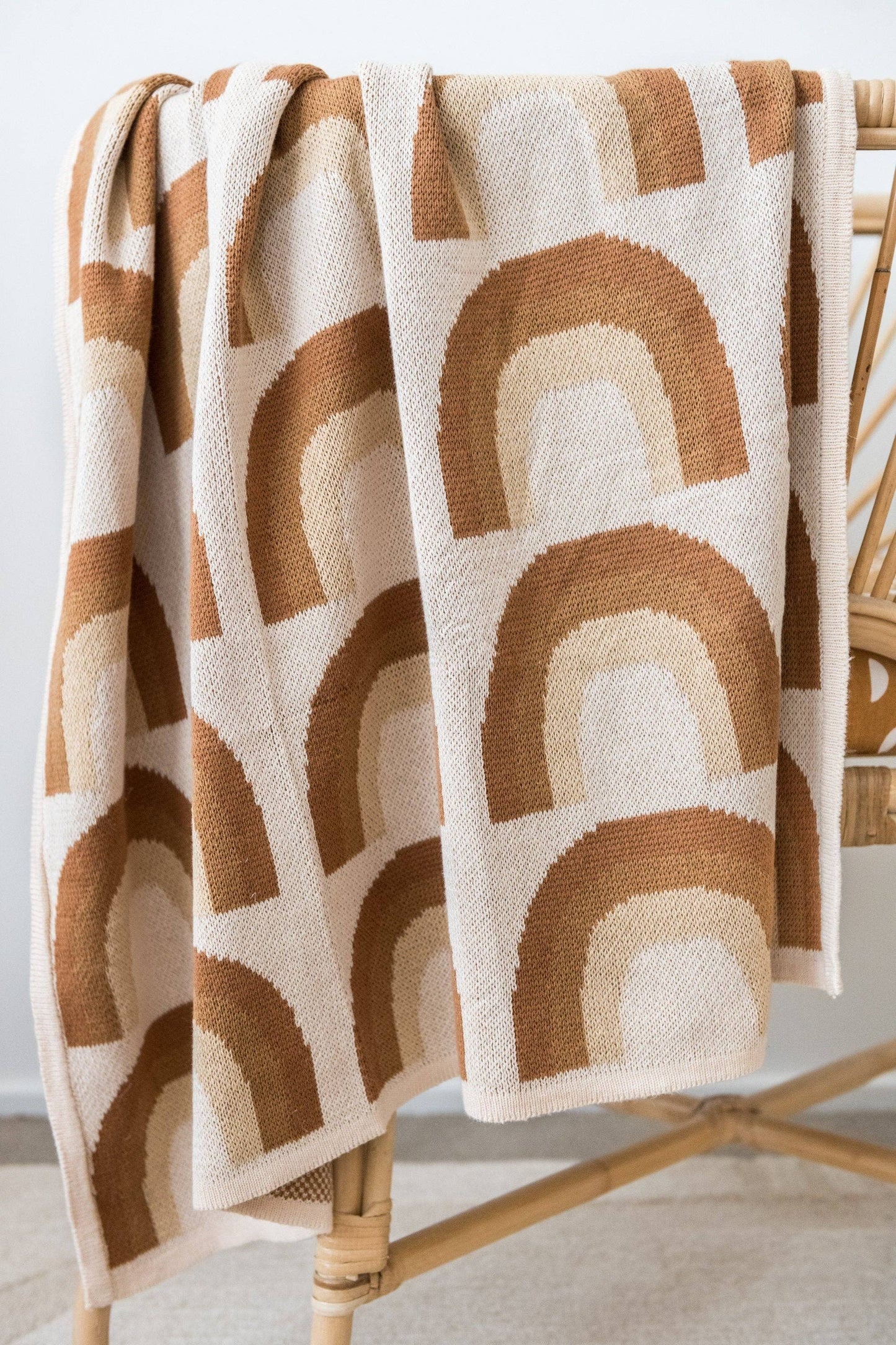 Organic Cotton Knitted Blanket: Rainbow