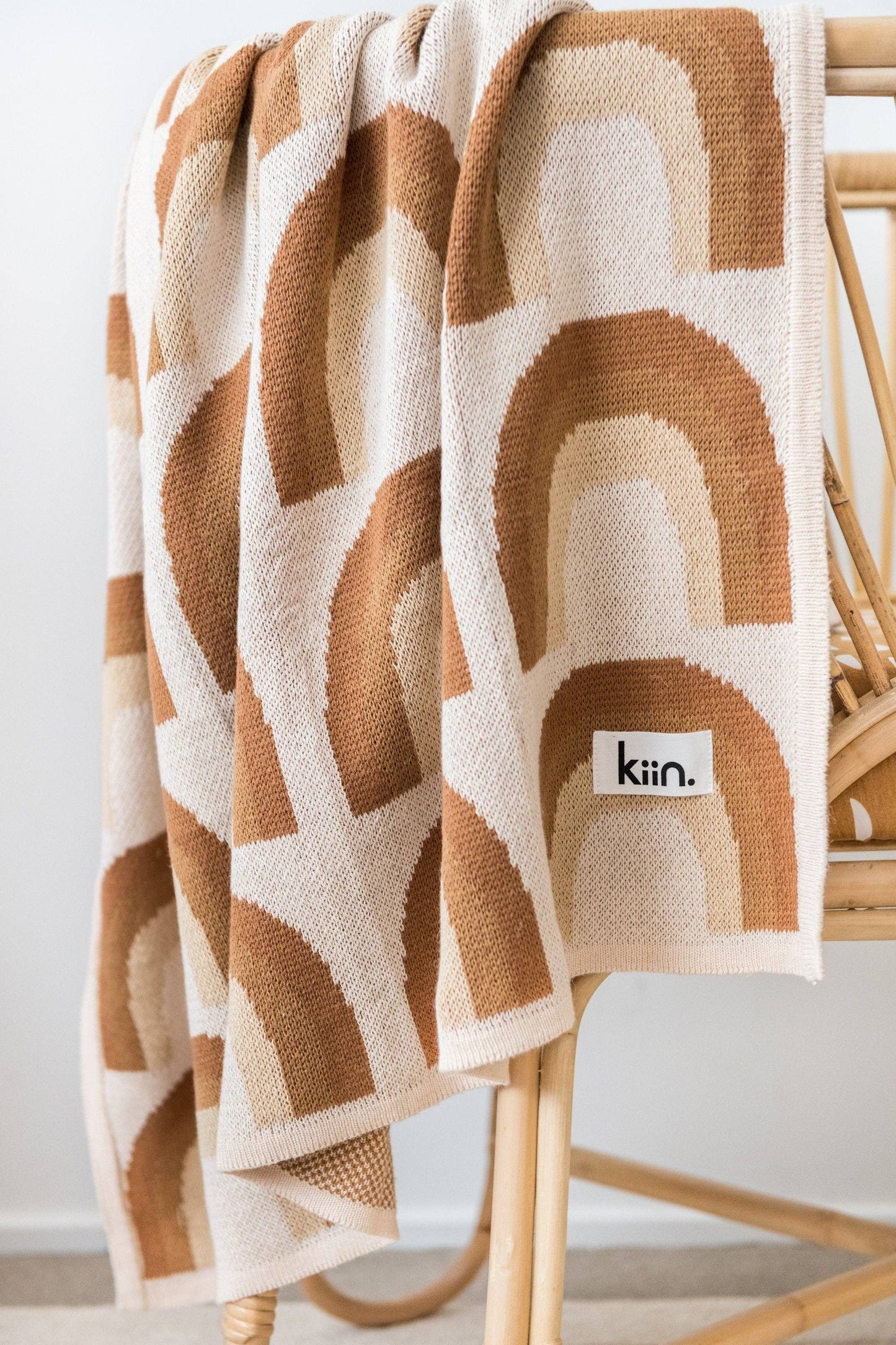 Organic Cotton Knitted Blanket: Rainbow