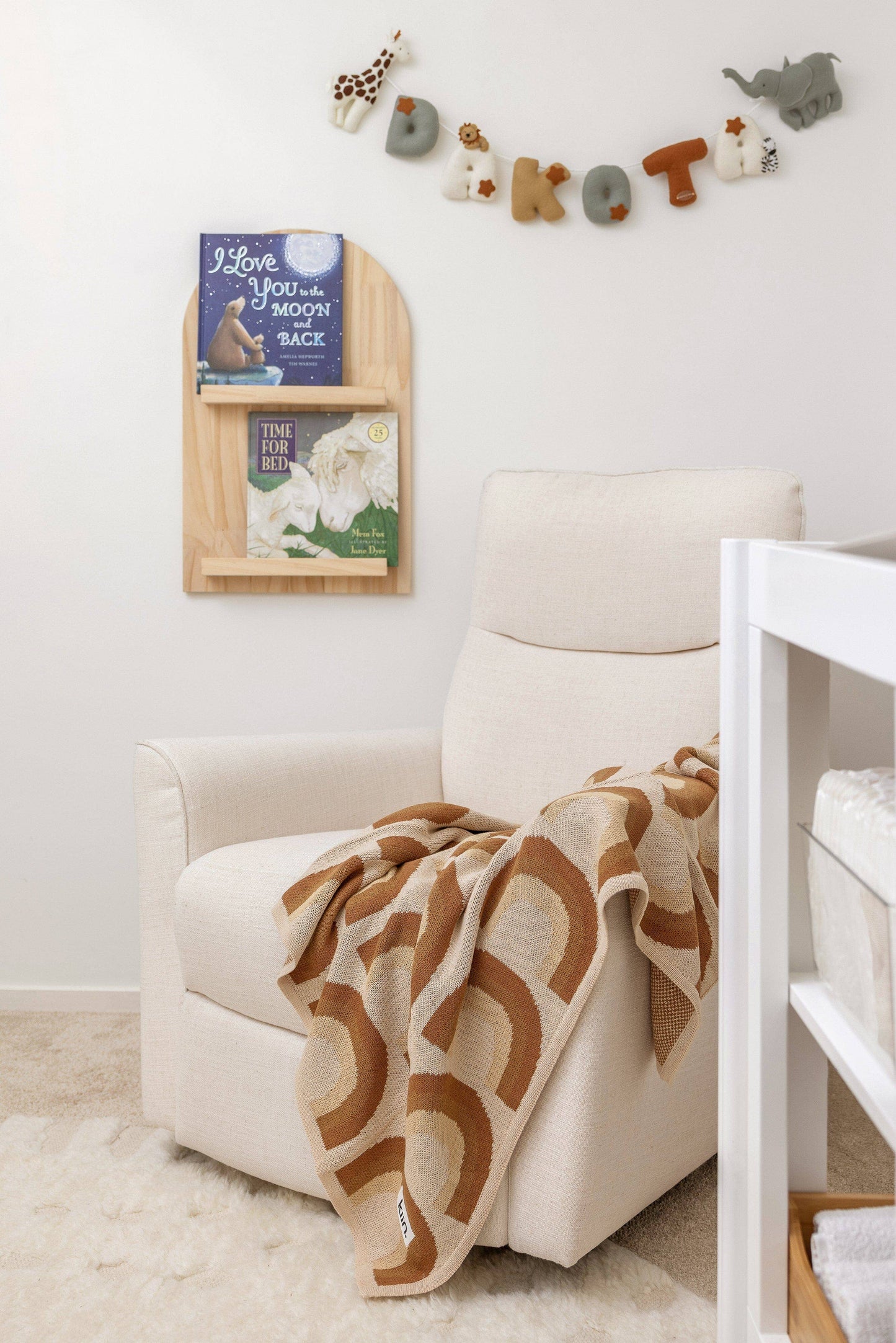 Organic Cotton Knitted Blanket: Rainbow