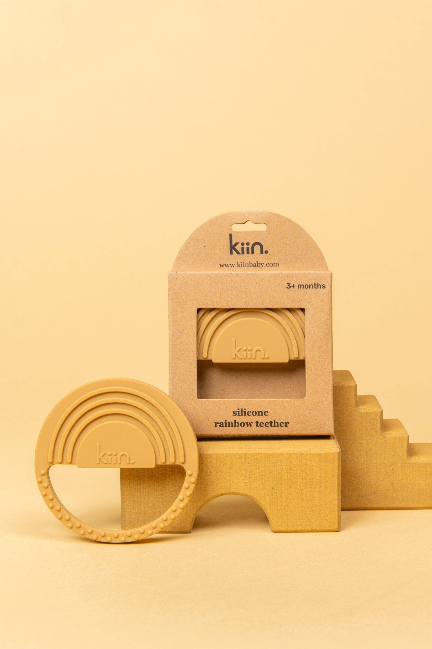 Rainbow Silicone Teether: Tan