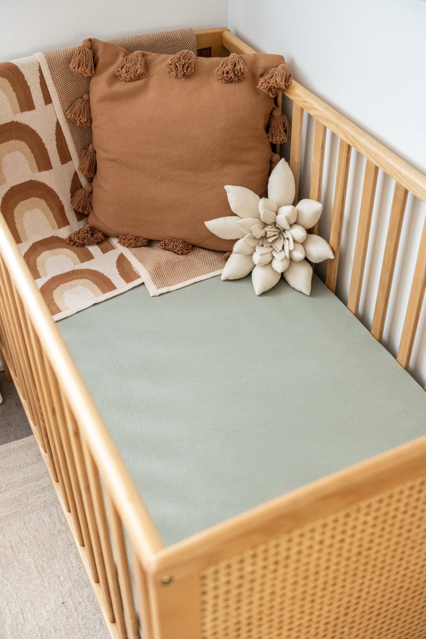 Organic Cot Sheet: Sage