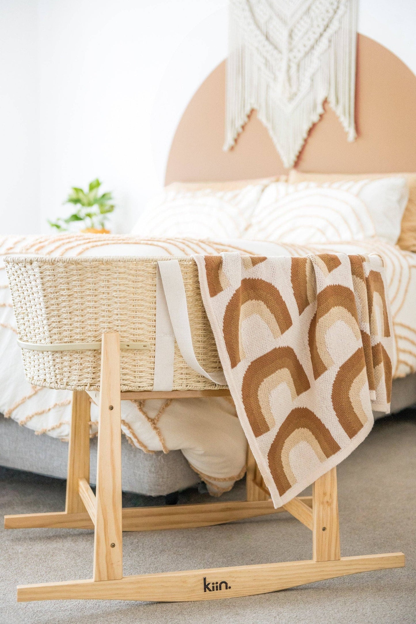 Organic Cotton Knitted Blanket: Rainbow