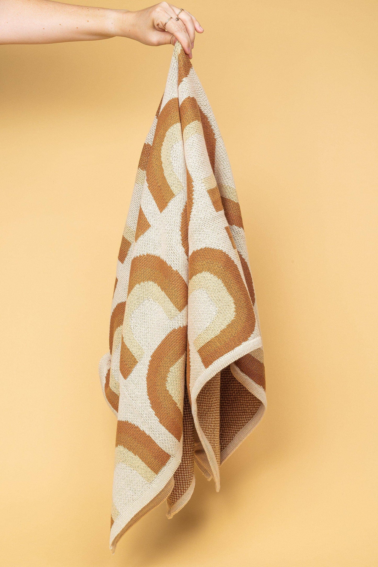 Organic Cotton Knitted Blanket: Rainbow