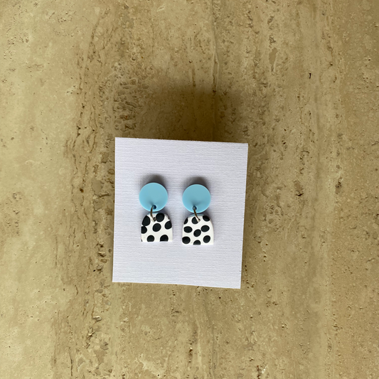 Blue Polka Dot Earrings