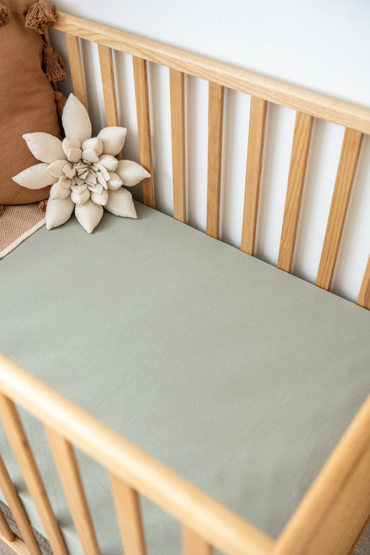 Organic Cot Sheet: Sage