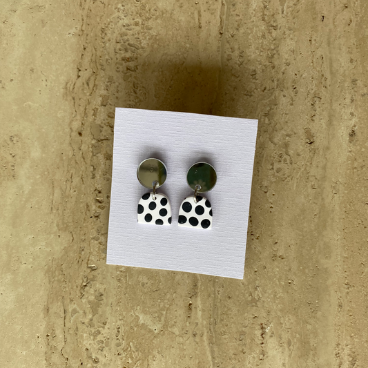 Silver Polka Dot Earrings